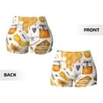 thumbnail image 5 of Lsque Honey Bee Set Pattern High Waisted Biker Shorts for Women-Tummy Control Fitness Athletic Workout Running Yoga Gym Shorts,Moisture-Wicking-Medium, 5 of 9