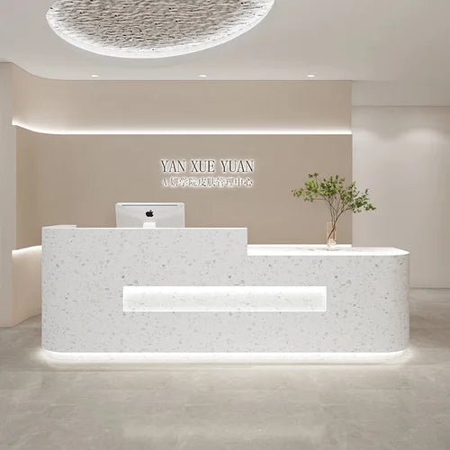 Church Pulpit Front Reception Desk Podium Lectern Bar Modern Office Cash Counter Desk Restaurant Tables Bureau Furniture My Lux Decor Round