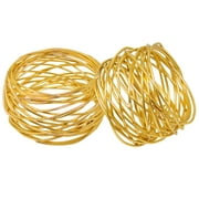 Rangeene Handmade Artisan Crafted Mesh Metal Dining Napkin Rings; Gold; Set of 6