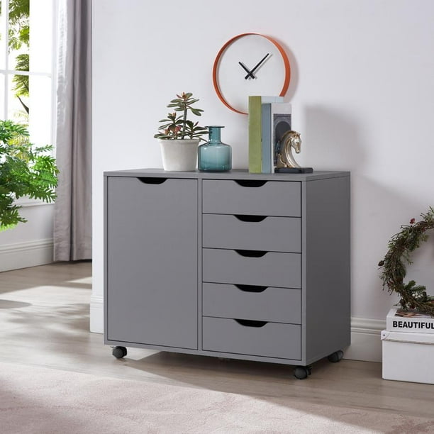 Amy 5Drawer Office Storage with Shelves by Naomi HomeColor