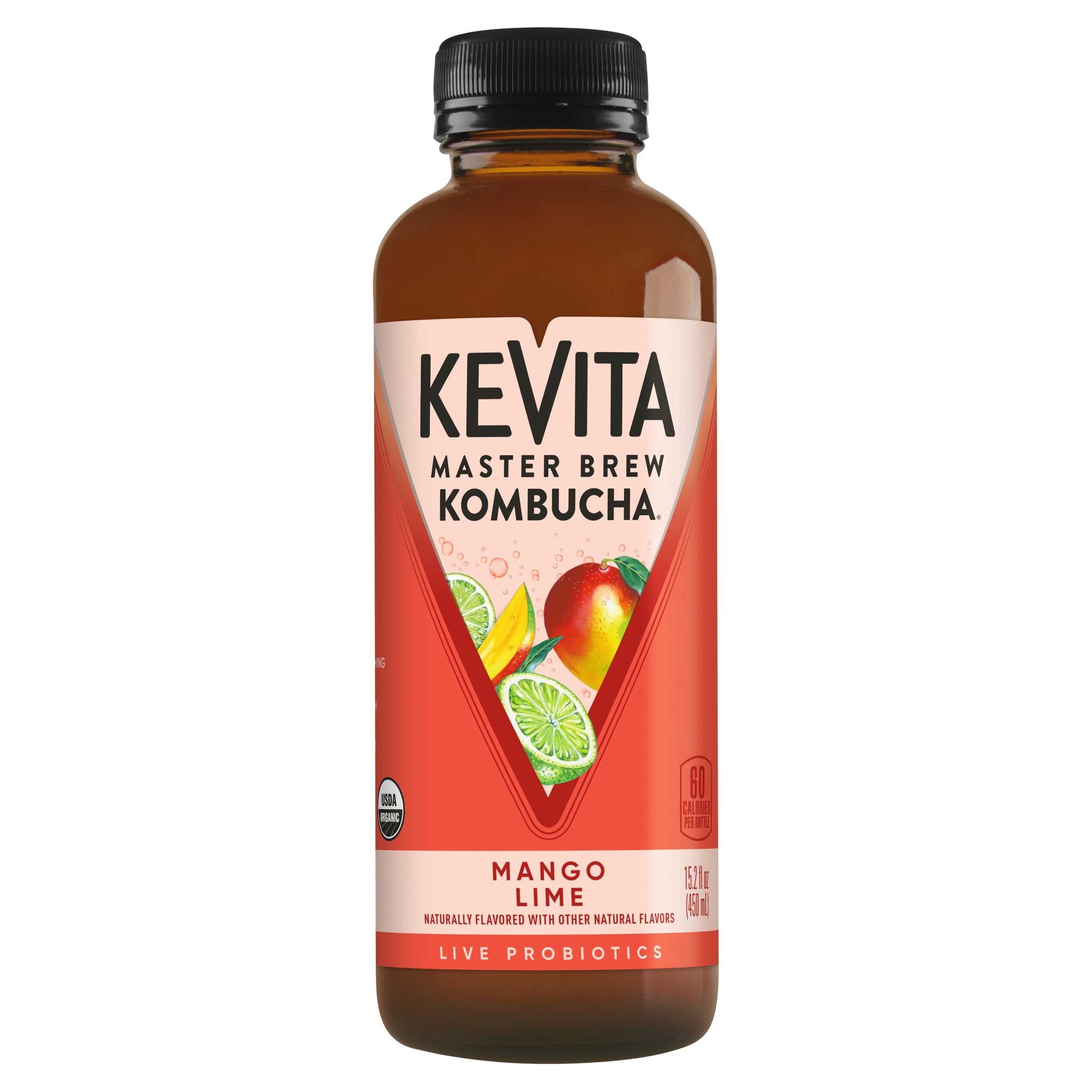 KeVita Mango Lime Master Brew Kombucha 15.2 fl oz Bottle
