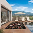 thumbnail image 2 of Watercolor Flowers Outdoor Rug 5x7 Ft, Non Slip Washable Area Rug, Farmhouse Floral Vintage Black Patio Rugs Carpet Runner, Large Floor Mat for Indoor/Outdoor Deck Porch Camping, 2 of 8