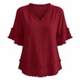 thumbnail image 4 of Rhuody Women'S Tops Short Sleeve V Neck Loose Color T Shirt Women'S Clothing, 4 of 4