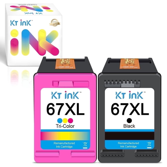 67XL Ink Cartridges for Combo 67 Printer Ink Compatible for DeskJet 2700e 2700 2755e 2755 4155e 4255e for Envy 6000 6055e 6400