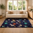 thumbnail image 2 of Gelasgo Space Rocket Velvet Area Rug, Outer Space Planet Decorative Carpet, Colorful Soft Indoor Floor Mat for Kids Room Bedroom Nursery Playroom Home Decor, 2 of 5
