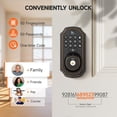 thumbnail image 4 of Cerradura de puerta de entrada sin llave con cámara Cerradura de puerta inteligente con huella digital con control remoto de aplicación, cerrojo de código de teclado electrónico conectado Wi-Fi Desblo, 4 of 5