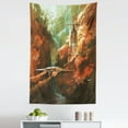 thumbnail image 1 of Fantasy Tapestry, Spaceship on Background of Waterfall Lighthouse and Red Canyon Fantasy Landscape, Fabric Wall Hanging Decor for Bedroom Living Room Dorm, 5 Sizes, Brown, by Ambesonne, 1 of 1