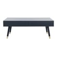 thumbnail image 3 of SAFAVIEH Levinson 2-Drawer Rustic Gold Cap Coffee Table, Navy, 3 of 11