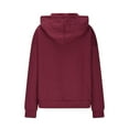 thumbnail image 5 of Womens Cable Knit Sweater Hoodies with Buttons Front Pocket Casual Loose Plain Pullover Drawstring Jumpers Tops (XL, Wine), 5 of 6