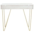 thumbnail image 6 of SAFAVIEH Raveena Mid-Century w/ Drawer Writing Desk, Mix White/Brass, 6 of 14