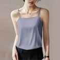 thumbnail image 3 of ManxiVoo Flowey Summer Satin Blend Loose Fit Camisole for Women Layering Under Suits Breathable Bottoming Top Ice Silk Texture S Size Grey, 3 of 5