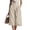 Beige, variant on Women High Waist Wide Leg Culottes, Double Button Pleated Midi Capri Pants with Pockets, Casual Office Knee-Length Palazzo Shorts(Black,L)