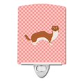 thumbnail image 1 of Carolines Treasures BB7870CNL Weasel Pink Check Ceramic Night Light, 1 of 1