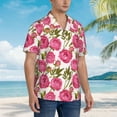thumbnail image 5 of Daiia Rose Flowers Hawaiian Shirt for Men Gentle Cotton Regular Short Sleeve Casual-, 5 of 9