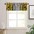 thumbnail image 3 of Sunflower Kitchen Curtain Valance for Windows,Farmhouse Yellow Window Drape Treatment,Vintage Wood Grain Short Topper Small Tier Curtains 1 Panel Valance, 54 * 18inch, 3 of 5
