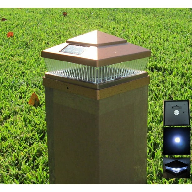 2 Pack Plastic Copper Outdoor 5 LED 78Lumens Solar Post ... 2 Pack Plastic Copper Outdoor 5 LED 78Lumens Solar Post ...