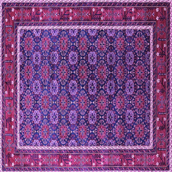 Ahgly Company Indoor Square Oriental Purple Industrial Area Rugs, 6' Square