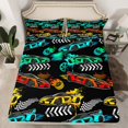 thumbnail image 2 of Homewish Racing Car Boys Full Size Sheets, Watercolor Splatter Stripes Bed Sheets, Extreme Sports Theme Sheet Sets, Breathable Home Decor, 4pcs, 2 of 7