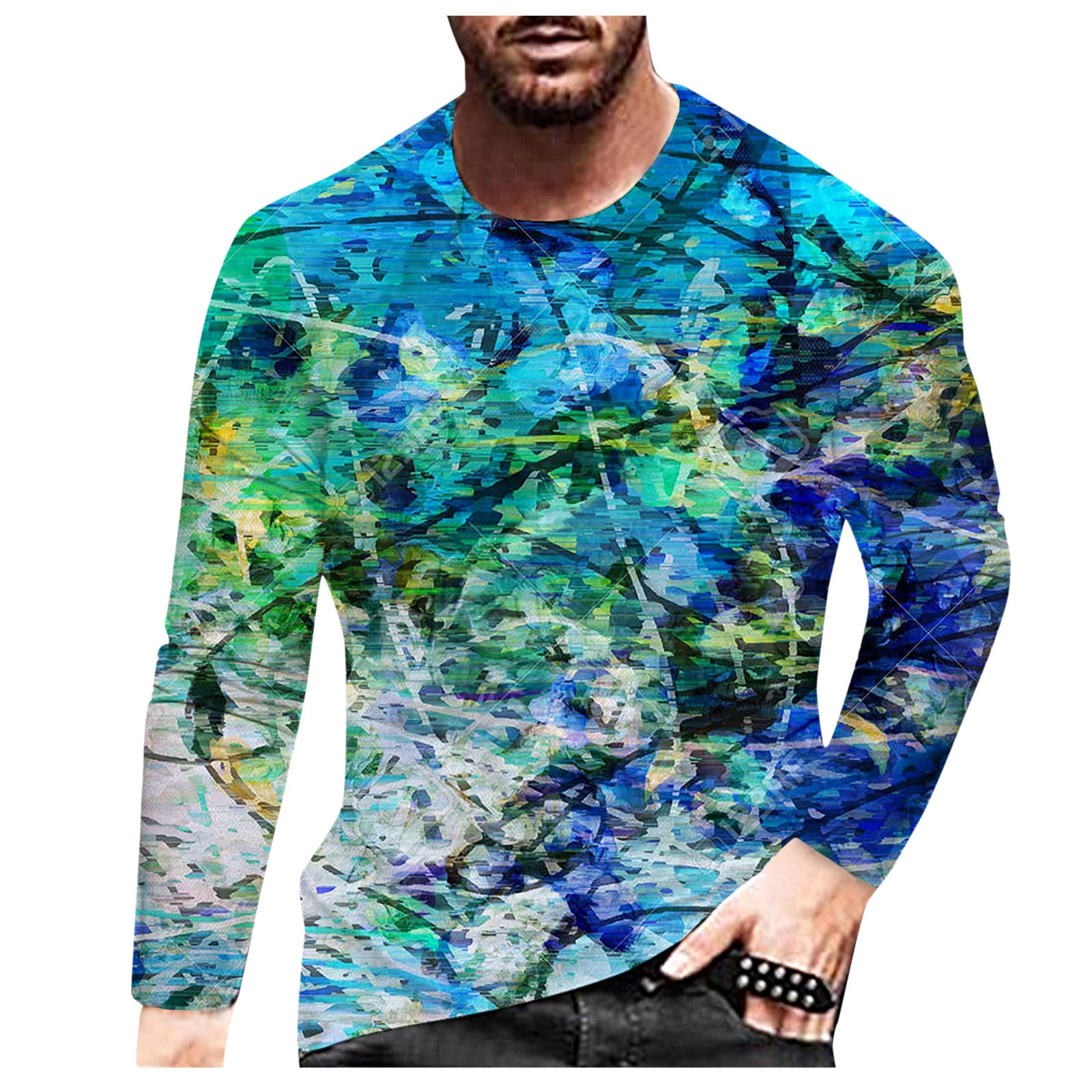 Mens 3D Graphic Printed Sweatshirt Pullover Hoodies Male Long Sleeve Tops Wear 
