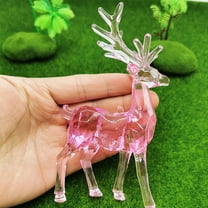Diceymbol Crystal Reindeer Ornament Acrylic Christmas Decor Hanging Pendant 1-Piece