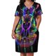 thumbnail image 2 of Vestido suelto con bolsillos y diseño de neón de faraón egipcio. Vestidos de fiesta. Tendencias en ropa para mujer 2025., 2 of 6