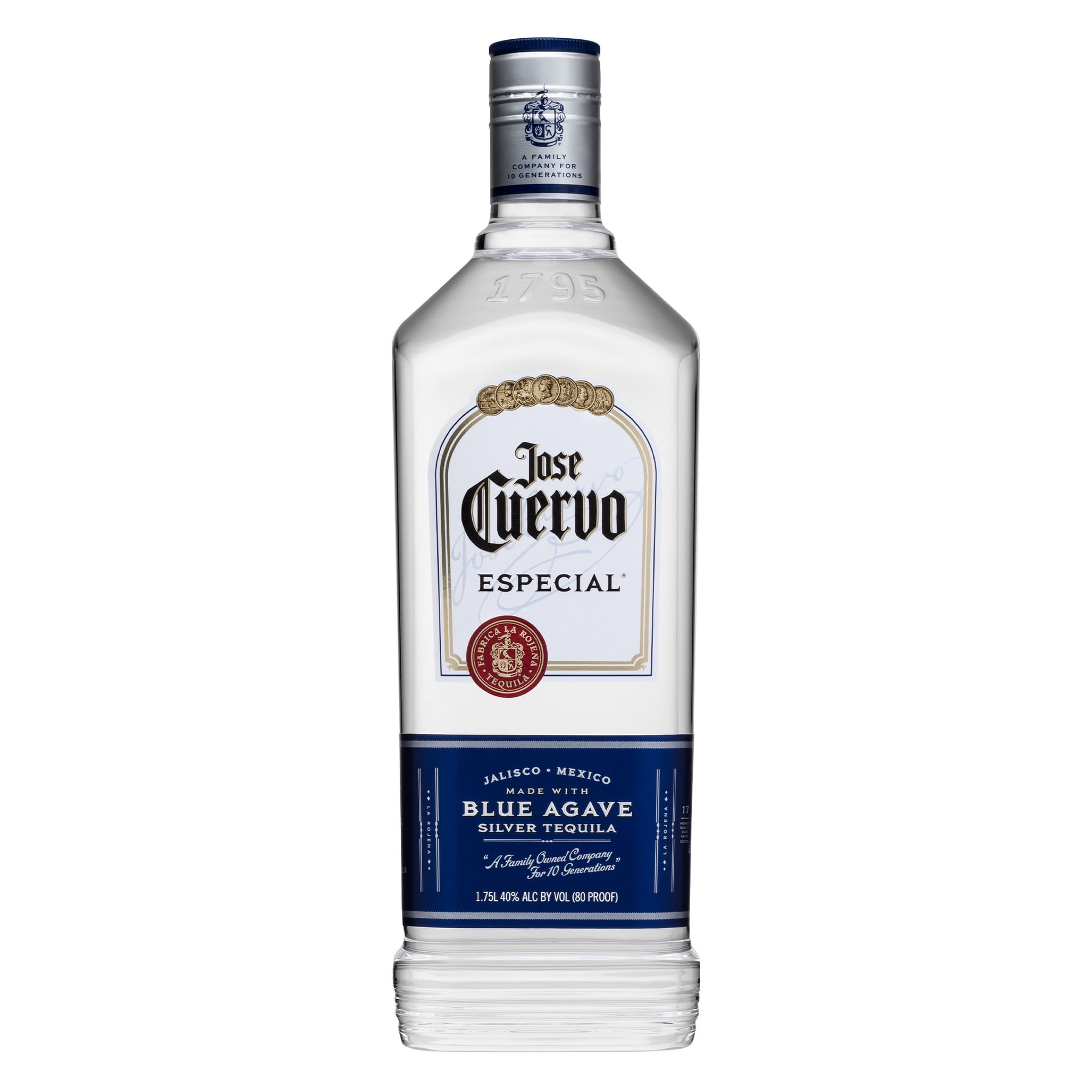 Jose Cuervo Especial Silver Tequila, 1.75 L Glass Bottle, 40% ABV