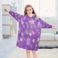 thumbnail image 5 of Wearable Blanket with Sleeves and Pocket Oversized Hooded Sweatshirt 3-14 YR Purple Stars Pastel Colors S, 5 of 7