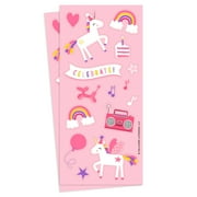 Hallmark Bubble Gum-Scented Stickers (Pink Unicorns and Rainbows), 2 Sheets