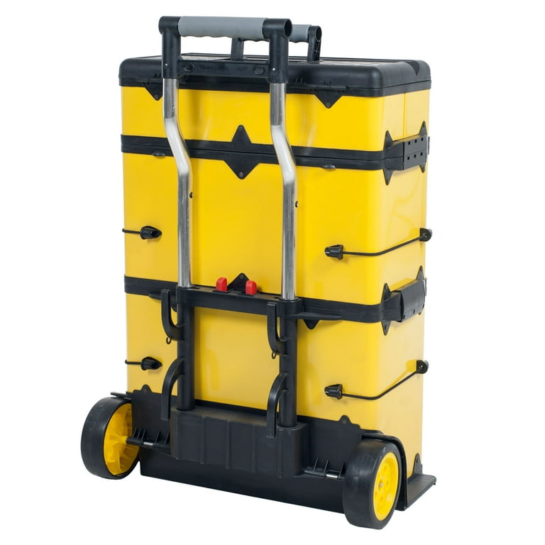 Mobile stacking portable metal trolley on sale tool box chest by stalwart