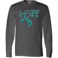 thumbnail image 3 of Inktastic Hope- Teal Ribbon for Awareness of Ovarian Cancer Long Sleeve T-Shirt, 3 of 5