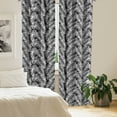 thumbnail image 2 of Ambesonne Leaves Curtains, Black Aloha Leaf Botanical, Pair of 28"x63", Black and White, 2 of 5