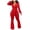 Red, variant on Jumpsuits for Women Casual Women's Fashion High Waist Solid Color Long Sleeve V-Neck Flared Jumpsuit Gray XS,Women