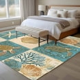 thumbnail image 4 of 6'x9' Area Rugs, Vintage Coastal Indoor Outdoor Area Rug for Living Room Bedroom, Summer Beach Sea Turtle Shell Starfish Washable Bathroom Rugs Kitchen Floor Carpet Mats Home Decor Aesthetic, 4 of 8