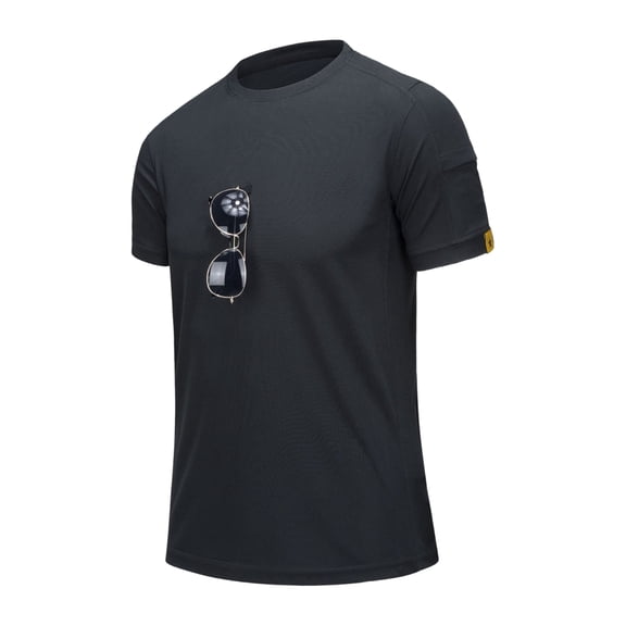 OIOLOYJM Men's Workout T-Shirt Summer Sport Quick Dry Stretch Lightweight Shirts Casual Basic Athletic Work Tops (No Sunglasses) Black L