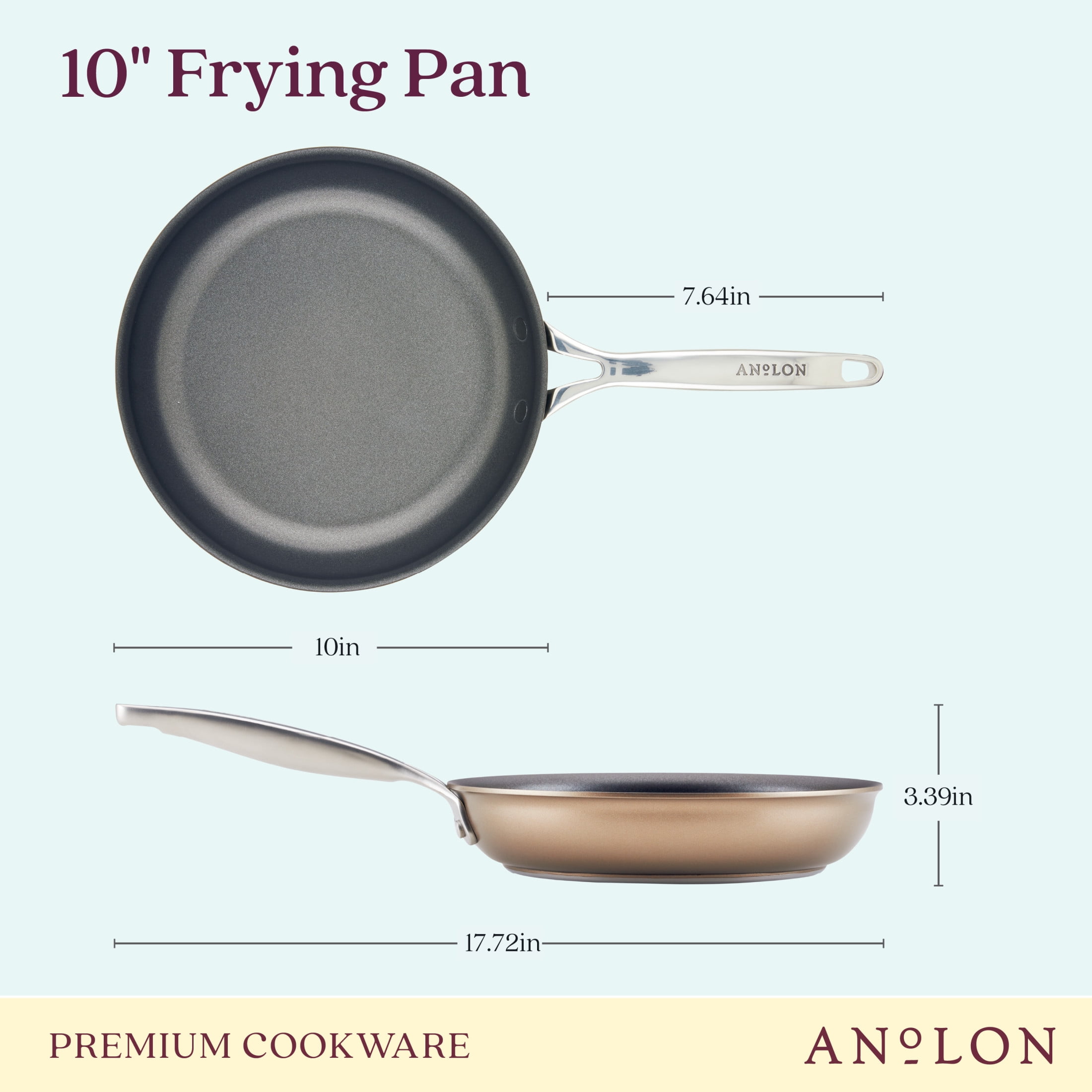 Anolon Ascend 10pc Nonstick Hard Anodized Cookware Set Bronze : Target