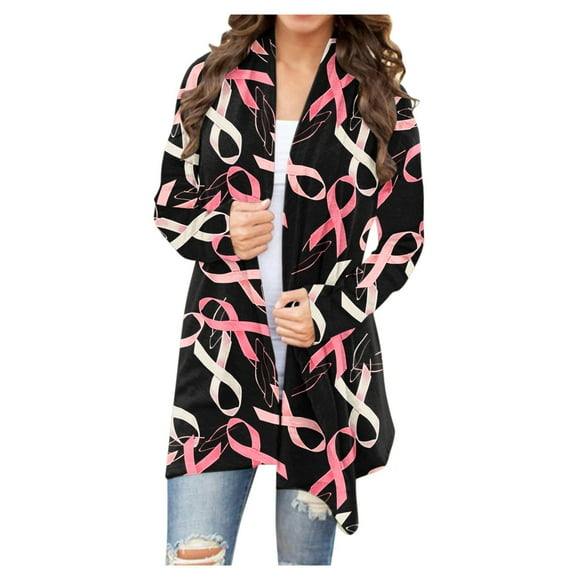 Pisexur Womens Jacket Open Front Cardigans Trench Coats Fall Jackets Women's Fashion Printed Long Sleeved Cardigan Jacket