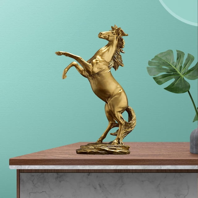 Caballo Decoración Estante estatua BLESIY oficina Hogar Adorno Escultura de estatuilla de caballo oro