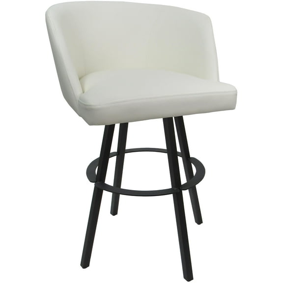 Extra Tall Bar Stool Swivel Metal 34" Seat - Joey - White Vinyl - Gray
