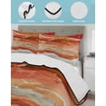 thumbnail image 4 of Quilts Twin Size Bedding Set, Burnt Orange Coastal Lightweight Quilted Comforter, Summer Beach Nautical Abstract Art Soft Reversible Bedspread Coverlet with Pillow Covers for All Season, 68" x 86", 4 of 7