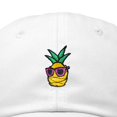 thumbnail image 2 of Dalix Pineapple Embroidered Cap Cotton Baseball Summer Cool Dad Hat Mens in White, 2 of 5