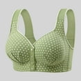 thumbnail image 2 of UngA Women Bras Wireless Front Closure Bras for Older Women,2025 New Comfortable Convenient Front Close Button Cotton Bras Green,5XL, 2 of 6