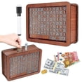 thumbnail image 2 of Caja de ahorros de madera Cash Vault, caja de ahorro de dinero de madera, caja de ahorro de efectivo, 2 of 4