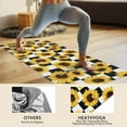 thumbnail image 4 of Black White Checker Sunflower Pattern Hot Yoga Mat Towel Non Slip for Hot Yoga - Quick-Drying Yoga Mat Cover with 4 Corner Pockets with Travel Bag - Hot Yoga Towel Non Slip 70"x26", 4 of 6