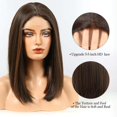 thumbnail image 3 of Pelucas cortas HAIRCUBE con encaje en la parte delantera, color marrón oscuro, para mujer, 3 of 7