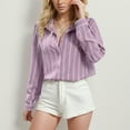 thumbnail image 2 of Lixiuxyad Long Sleeved Tops Womens Ladies Fashionable Striped Loose Long Sleeved Shirt, 2 of 6