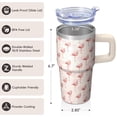 thumbnail image 3 of 20OZ Flamingo Themed Insulated Tumbler Stainless Steel with Handle Coffee Mug Cup BPA Free Sweat Proof Ideal for Commute Travel Home Gifts for Women Girls on Birthday Christmas Summer, 3 of 6