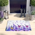 thumbnail image 2 of White Purple Butterfly Flower Flannel Non Slip Door Rugs,Washable Door Mats Indoor,Decorative Door Mats,Dirt-Resistant and Absorbent Doormat for Entrance,Bedroom,Kitchen,Bathroom,23.5"x16", 2 of 5
