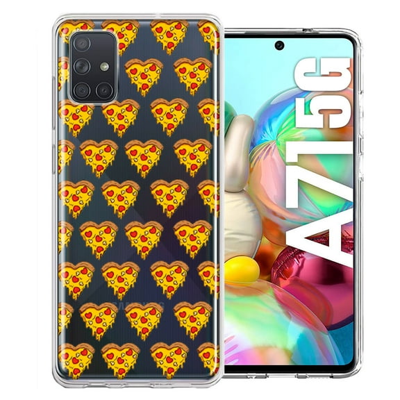MUNDAZE For Samsung Galaxy A71 4G Pizza Hearts Polka dots Design Double Layer Phone Case Cover