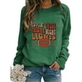 thumbnail image 1 of EQWLJWE Chandail à Manches Longues pour Femmes avec Imprimé de Lettres "Lovin' These Firday Ninght Lights", Graphique de Rugby, Col Rond, pour Femmes, Décontracté, Grande Taille, Tenues de Jour de Match, Hauts d'Halloween, 1 of 5