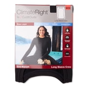 ClimateRight by Cuddl Duds Womens Grid Warmth Long Underwear Crewneck Thermal Top, Sizes XS-4X
